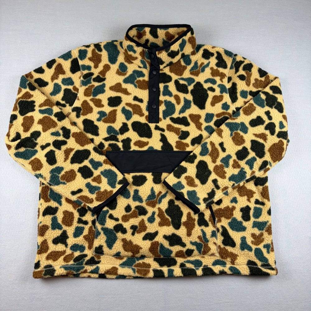Carhartt 104991 Mens 2XLT Duck Camo Relaxed Snap Fleece Jacket Pullover Tall